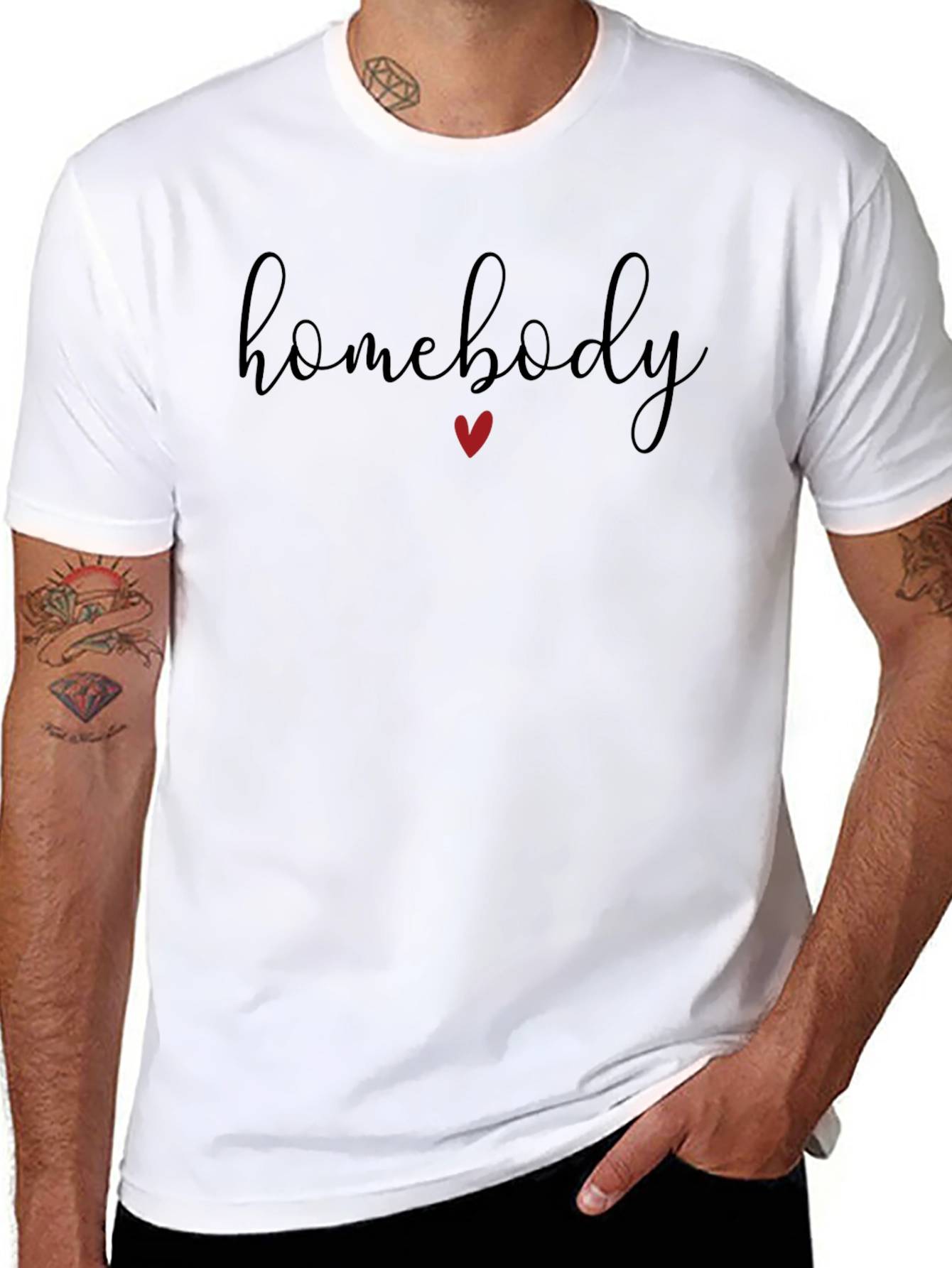 Homebody T-Shirt: Relaxed Fit Heart Detail