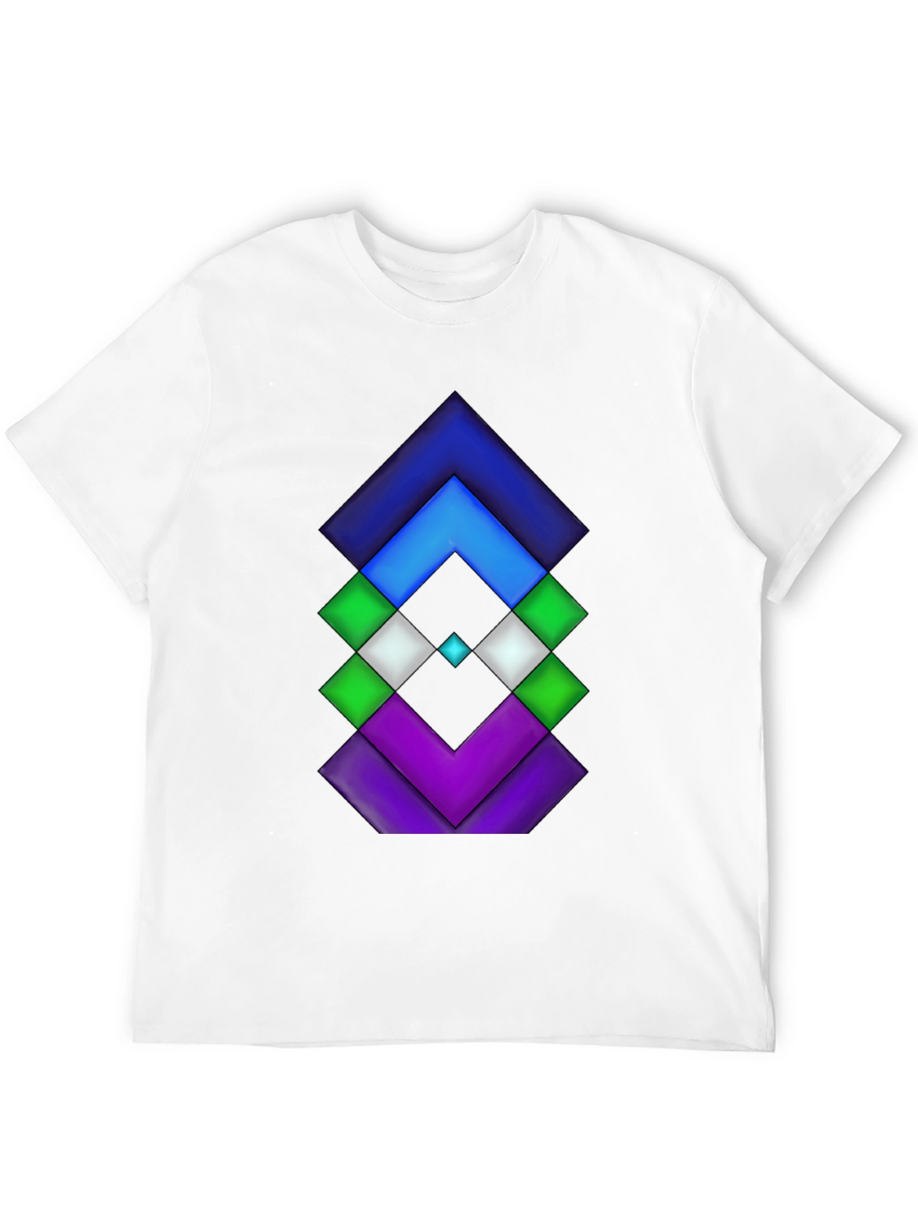 Geometric Diamond Design Black Tee