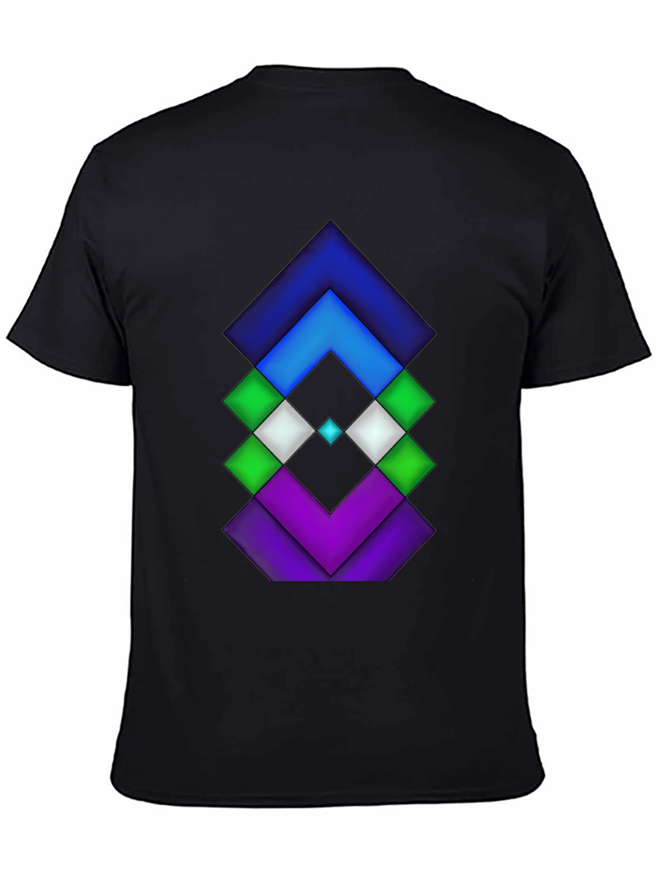 Geometric Diamond Design Black Tee