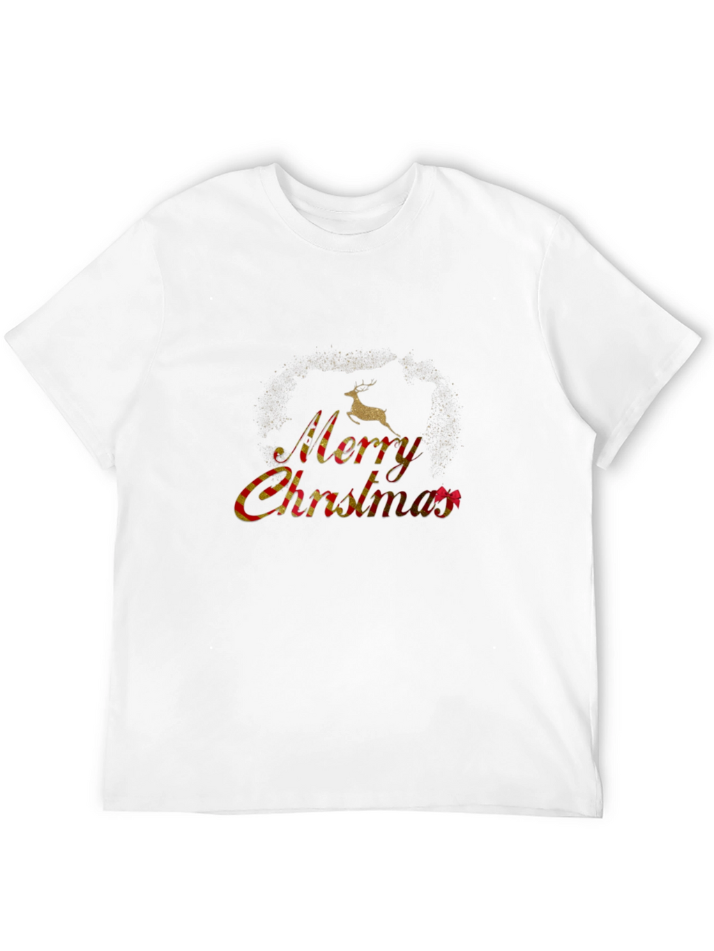Festive Merry Christmas Black Graphic T-Shirt