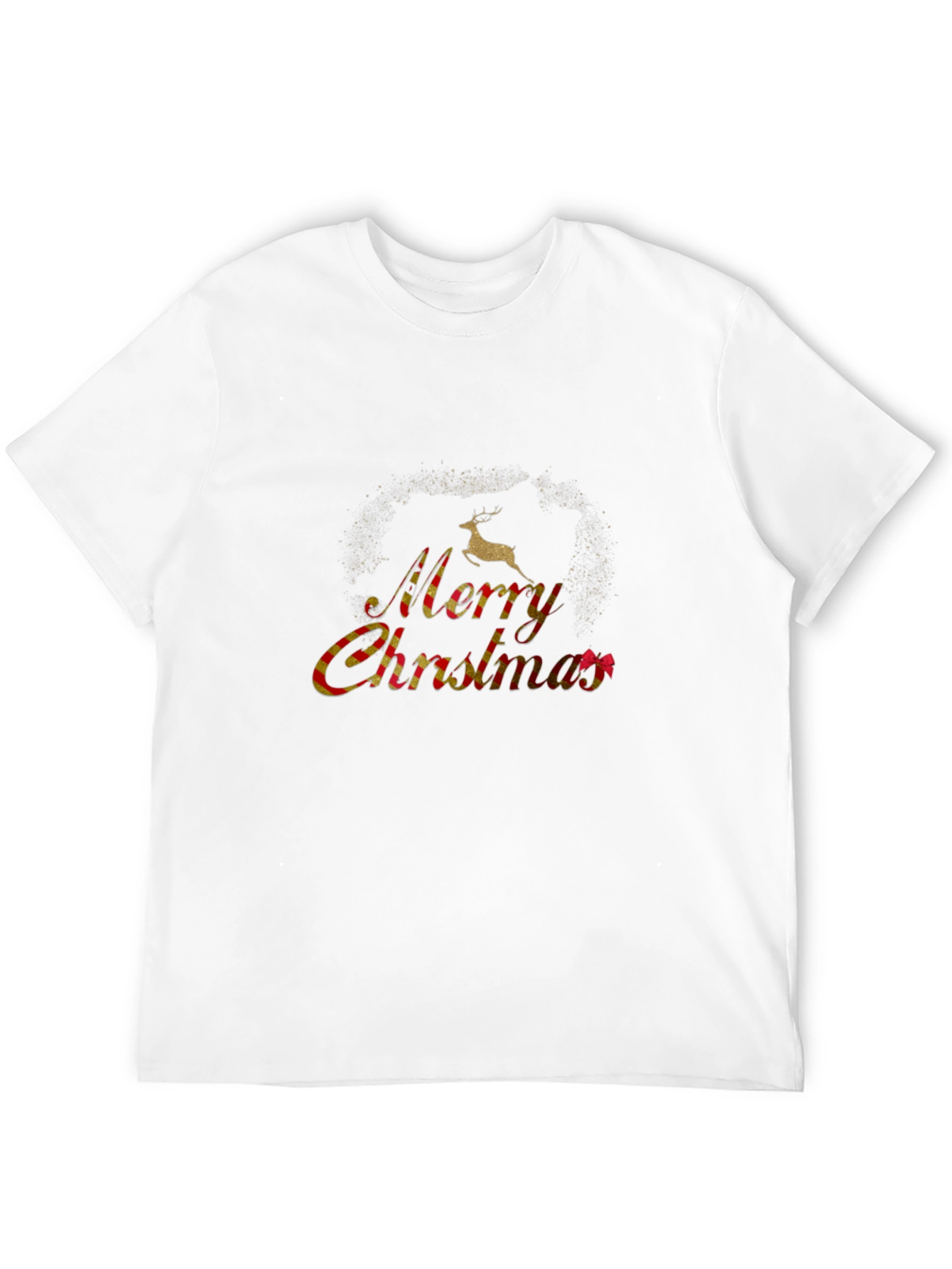 Festive Merry Christmas Black Graphic T-Shirt