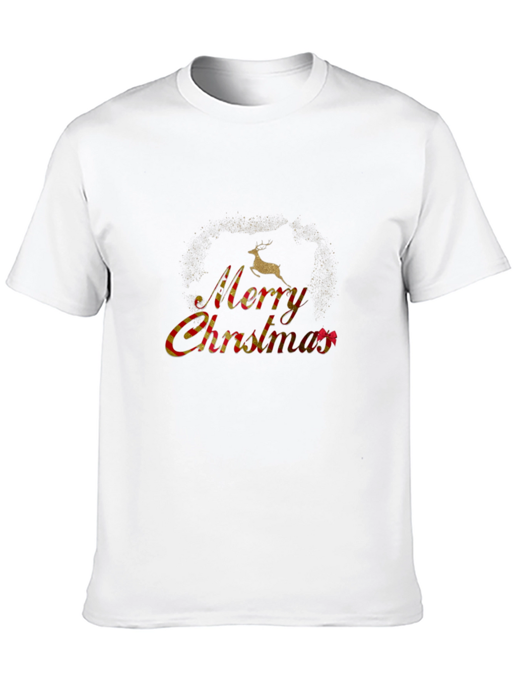 Festive Merry Christmas Black Graphic T-Shirt