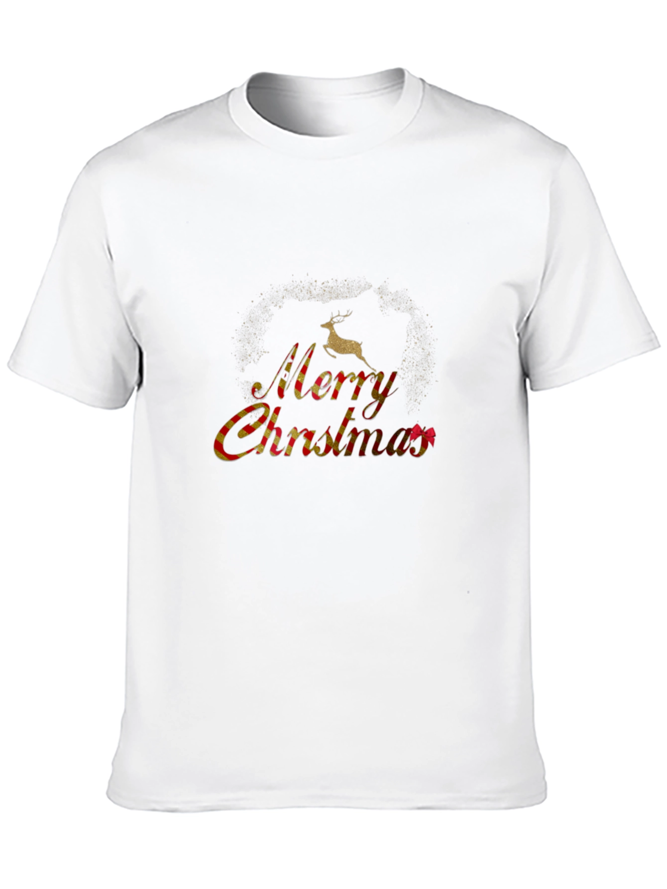 Festive Merry Christmas Black Graphic T-Shirt