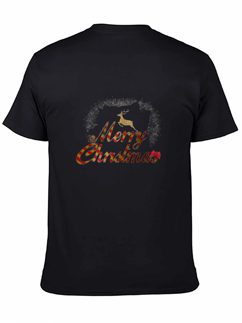 Festive Merry Christmas Black Graphic T-Shirt