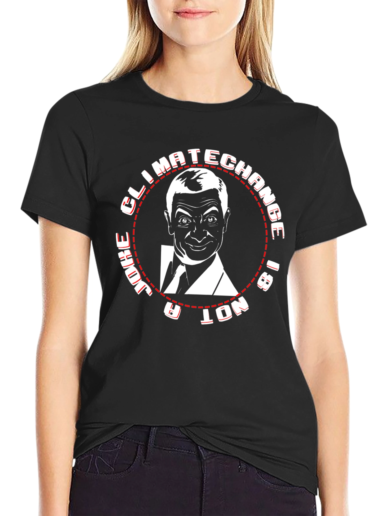Climate Change is Not a Joke Mr. Bean Black T-Shirt
