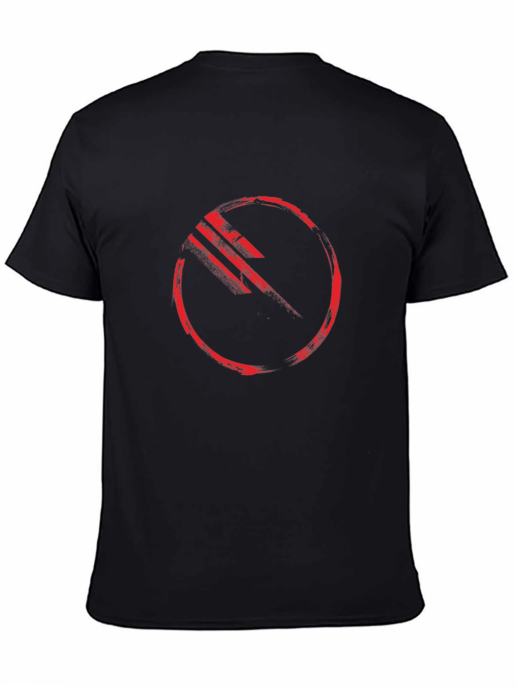Graphic Print Crew Neck T-Shirt - Black