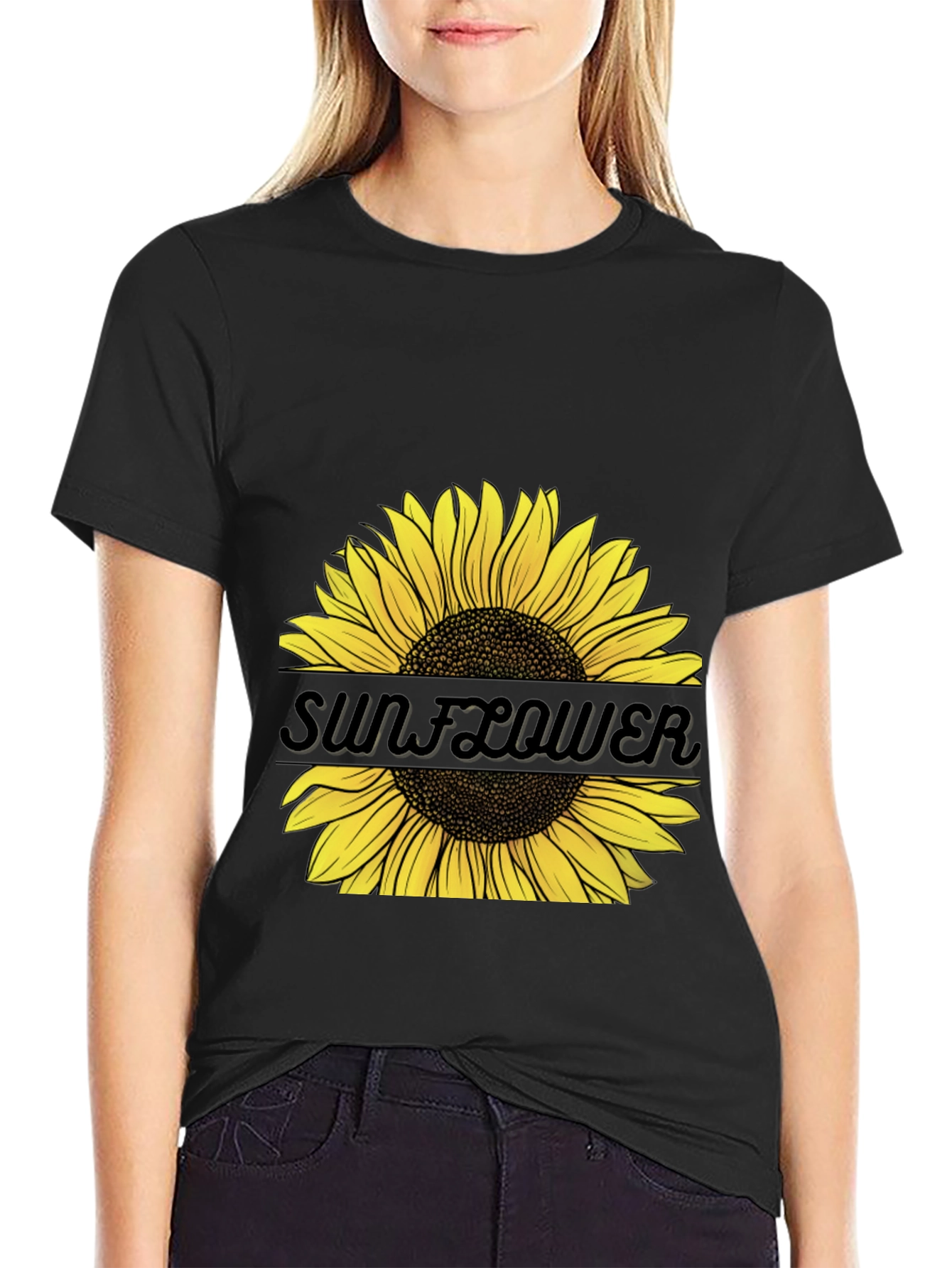 Sunflower Graphic Tee - Unisex Black T-Shirt
