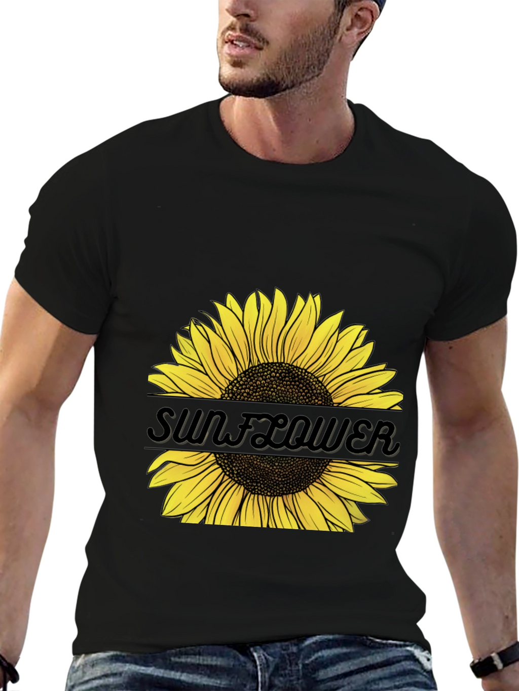 Sunflower Graphic Tee - Unisex Black T-Shirt