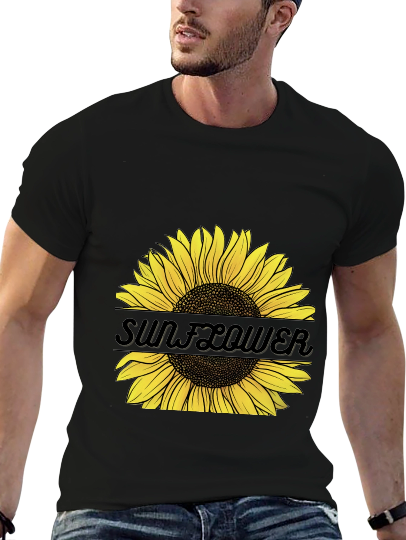 Sunflower Graphic Tee - Unisex Black T-Shirt