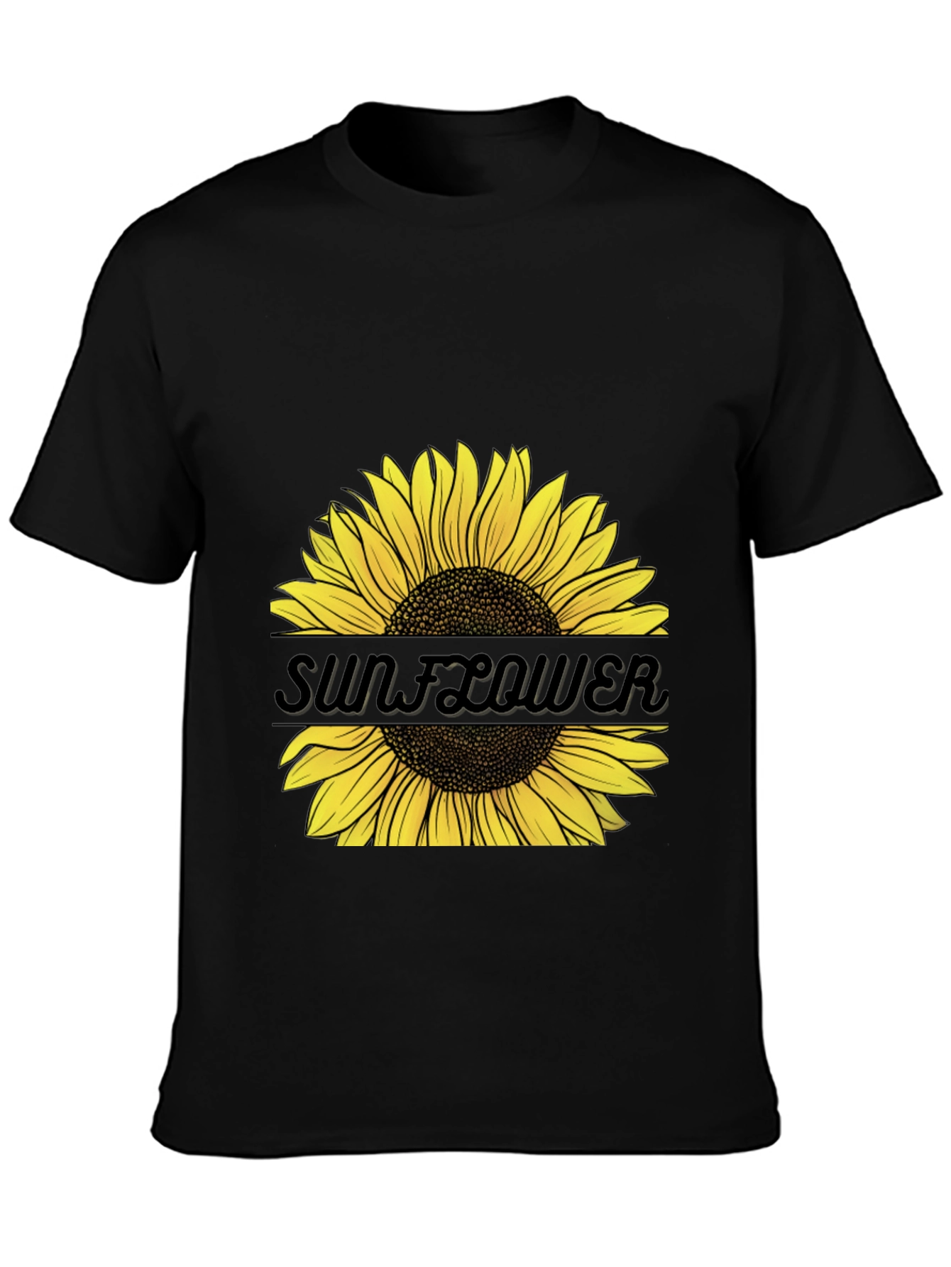 Sunflower Graphic Tee - Unisex Black T-Shirt