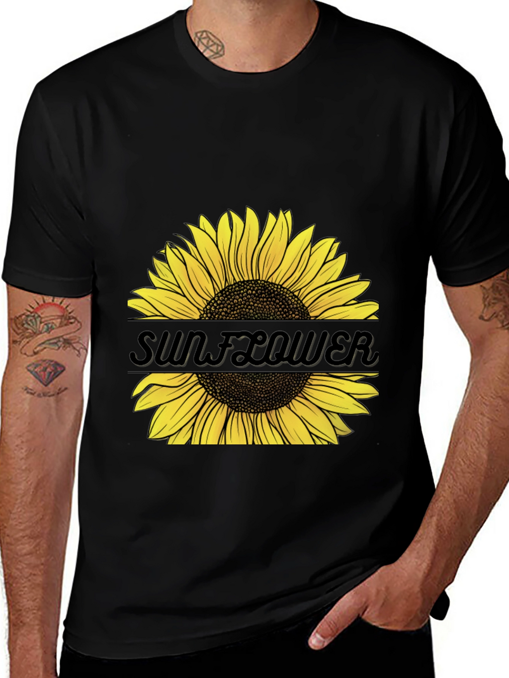 Sunflower Graphic Tee - Unisex Black T-Shirt