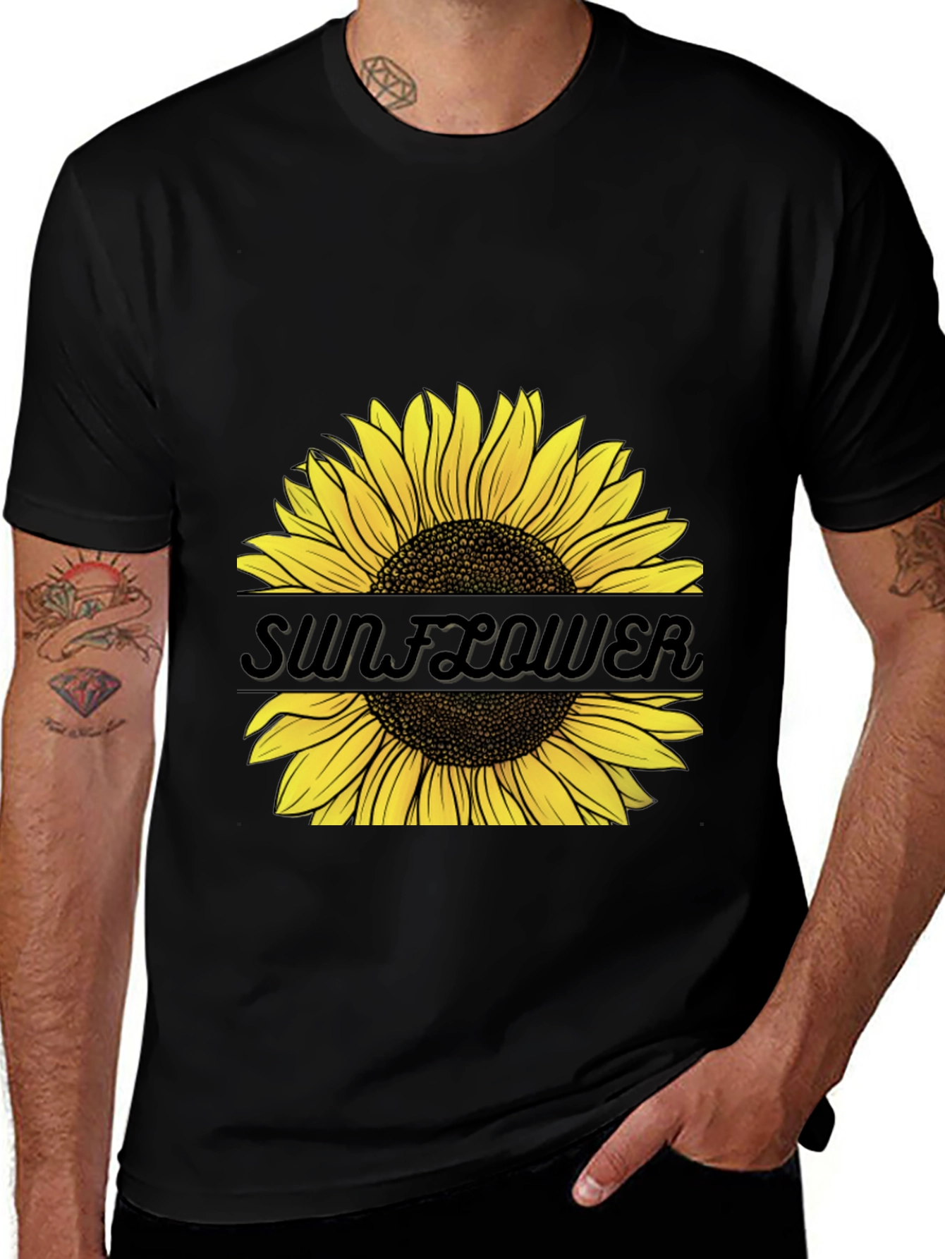 Sunflower Graphic Tee - Unisex Black T-Shirt