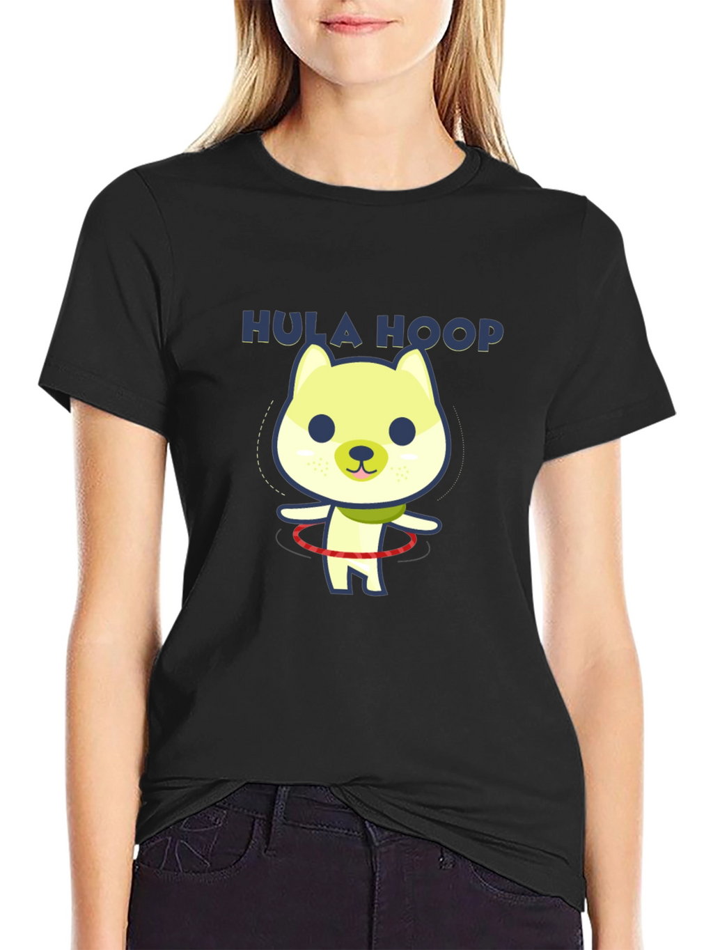 Hula Hoop Dog Graphic T-Shirt