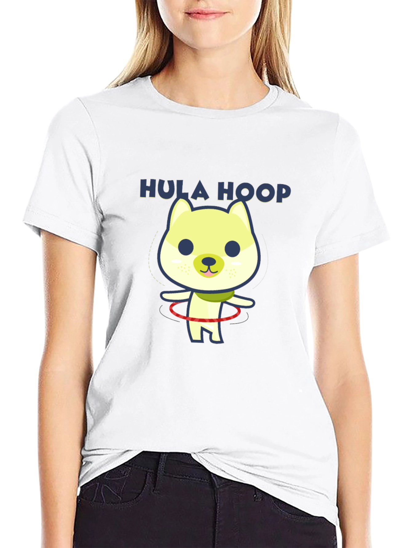 Hula Hoop Dog Graphic T-Shirt
