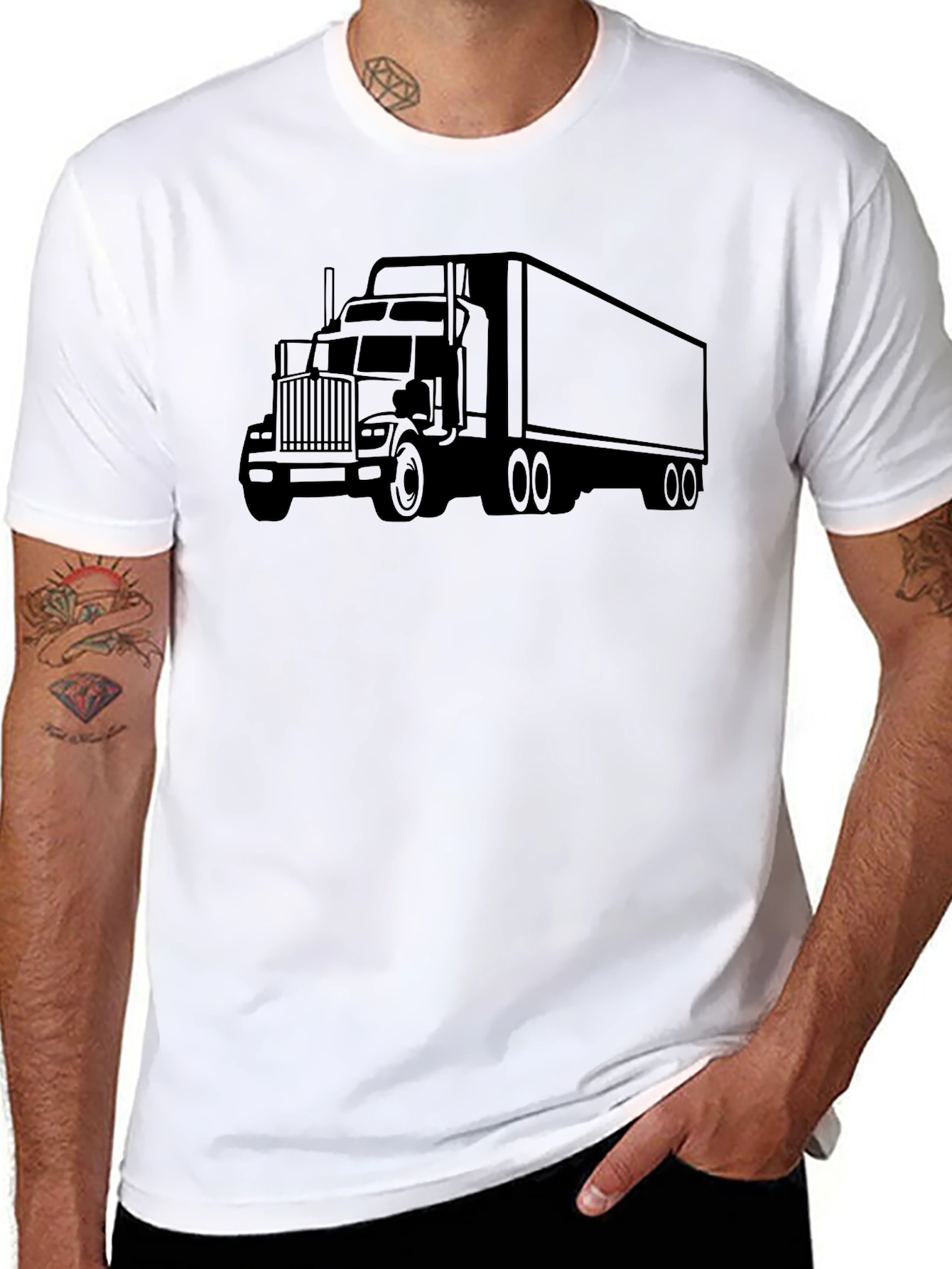 Truck Graphic T-Shirt - Black Cotton Tee