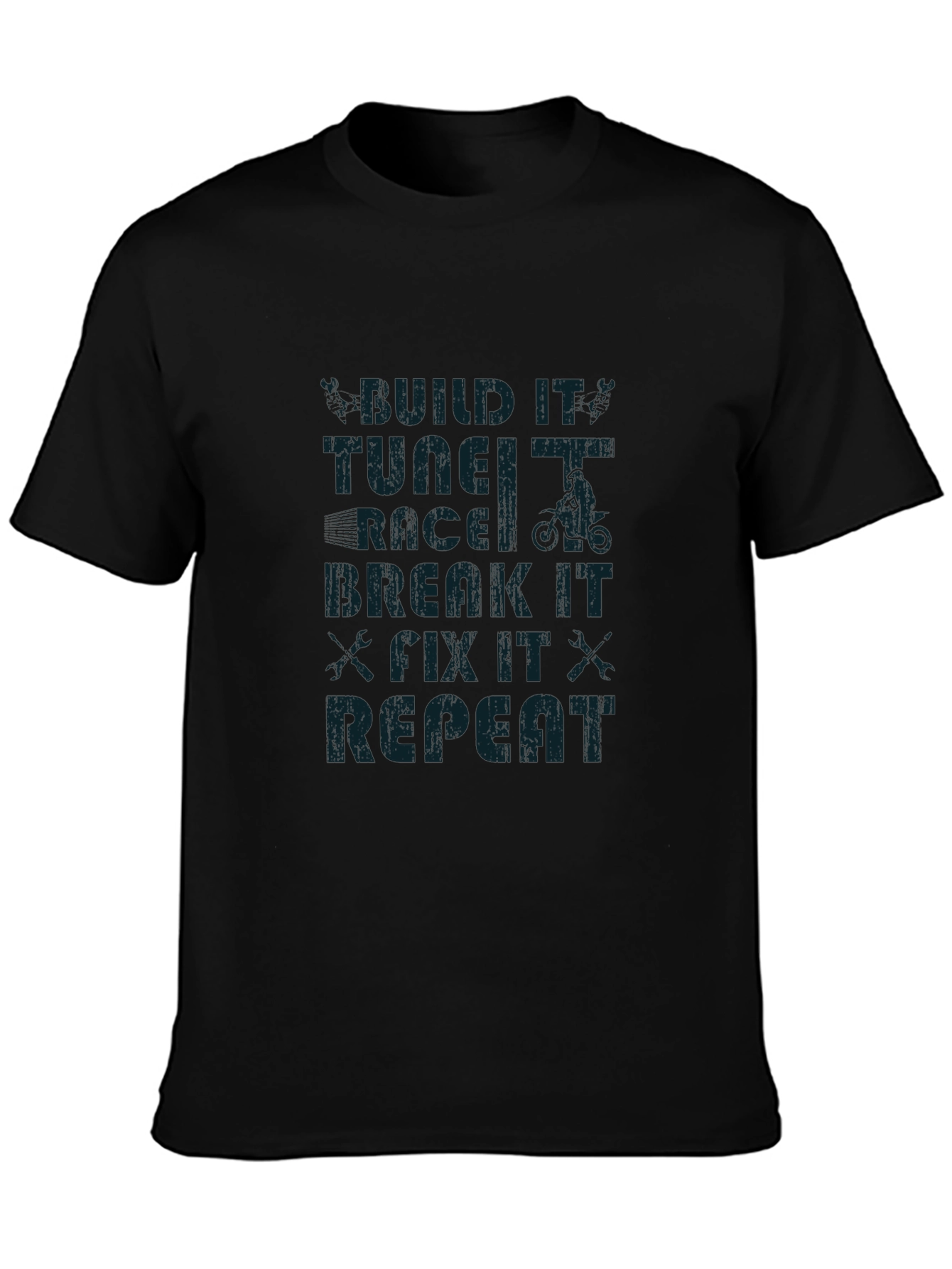 Build Tune Race Repeat Black T-Shirt