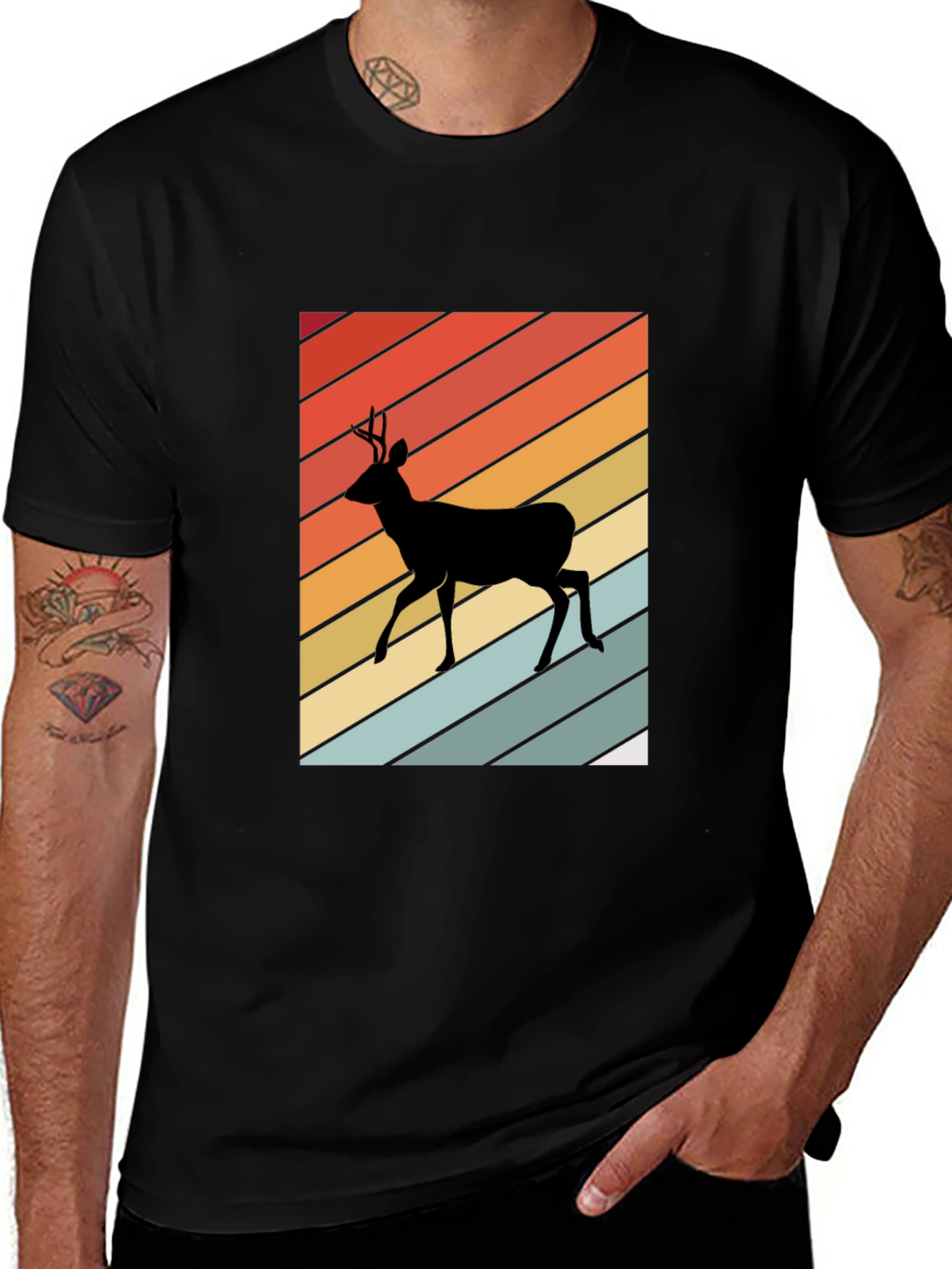 Retro Deer Silhouette T-Shirt