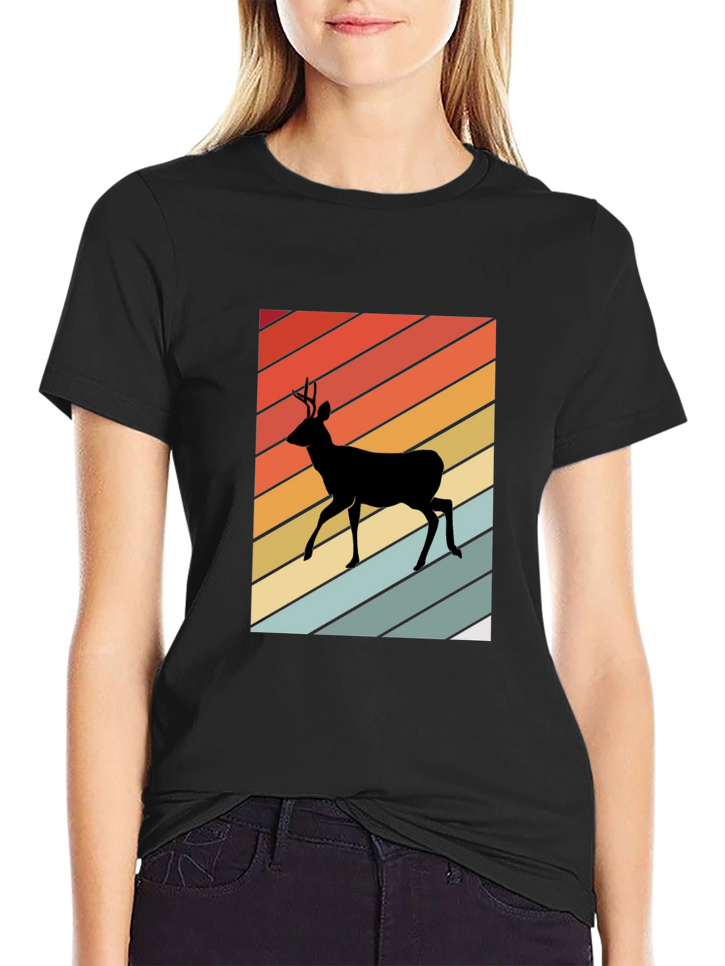 Retro Deer Silhouette T-Shirt