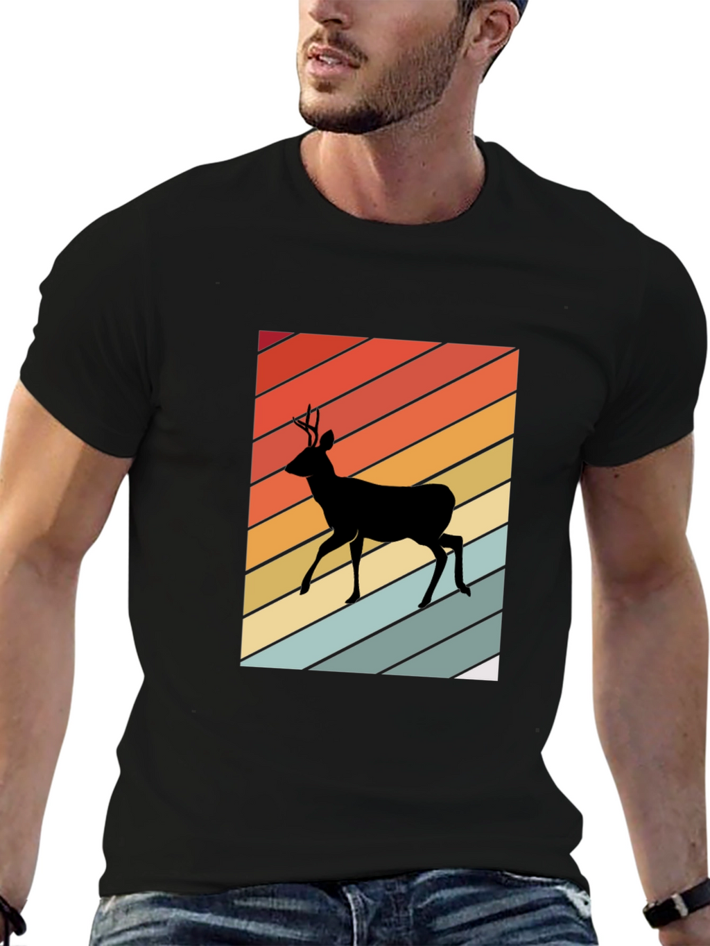 Retro Deer Silhouette T-Shirt