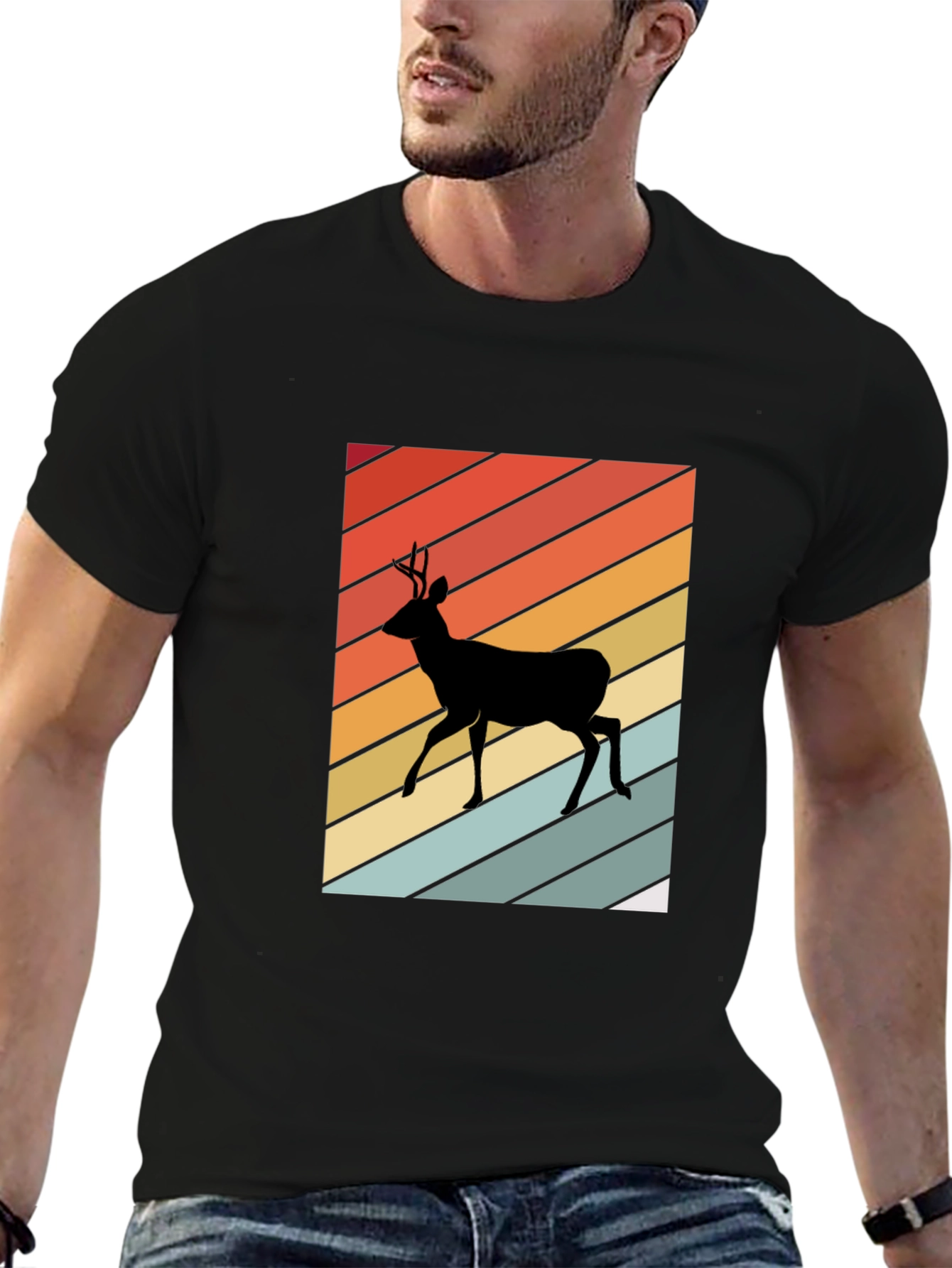 Retro Deer Silhouette T-Shirt