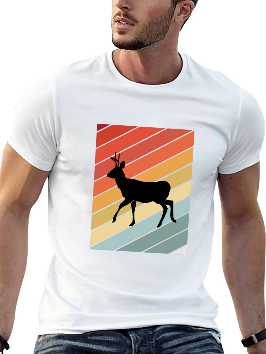 Retro Deer Silhouette T-Shirt