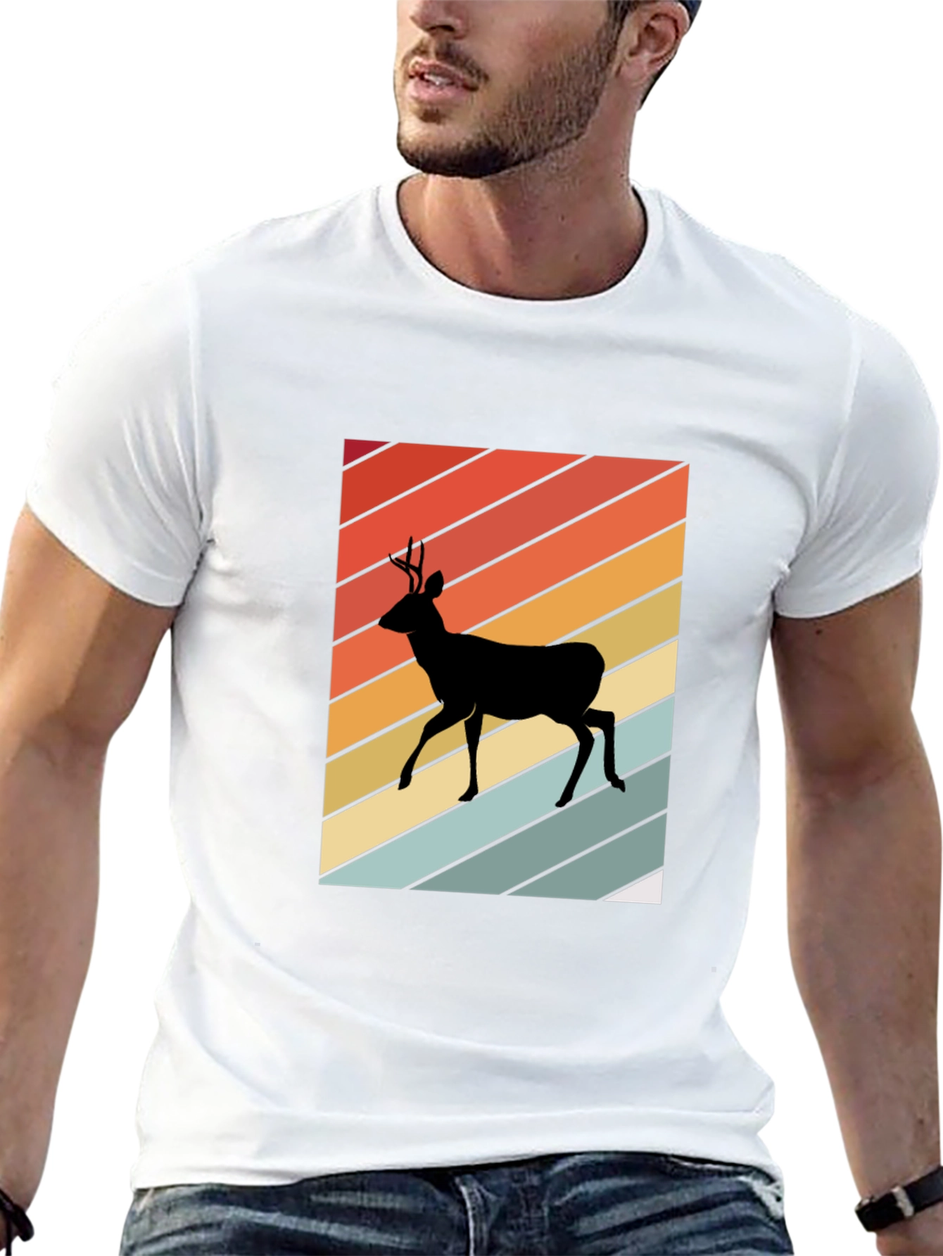 Retro Deer Silhouette T-Shirt