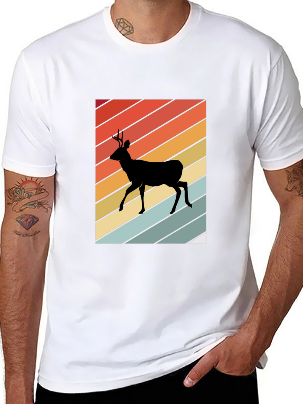 Retro Deer Silhouette T-Shirt