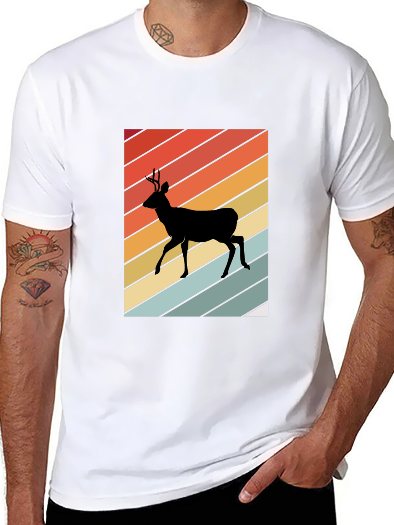 Retro Deer Silhouette T-Shirt