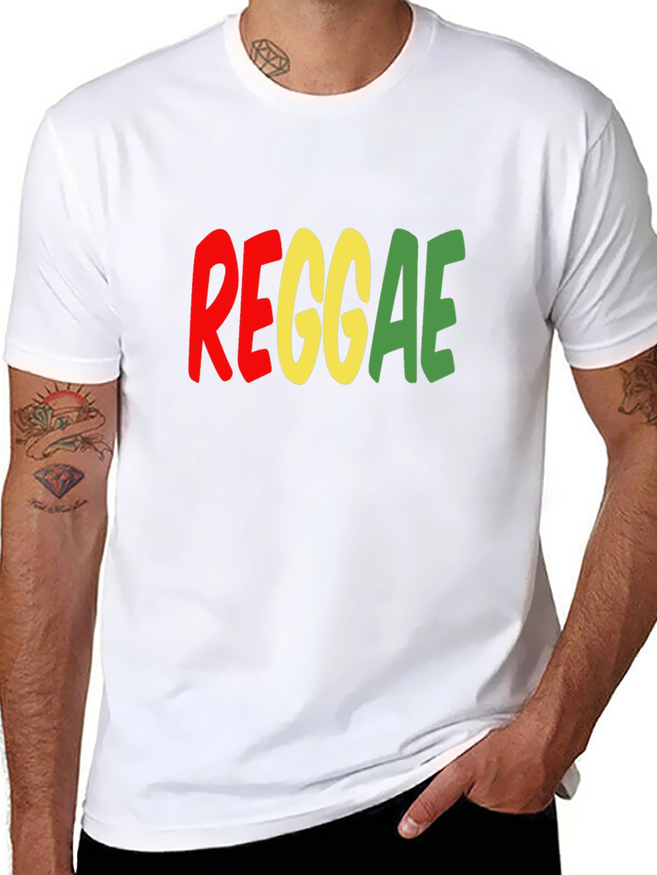 Reggae Graphic Print T-Shirt - Black