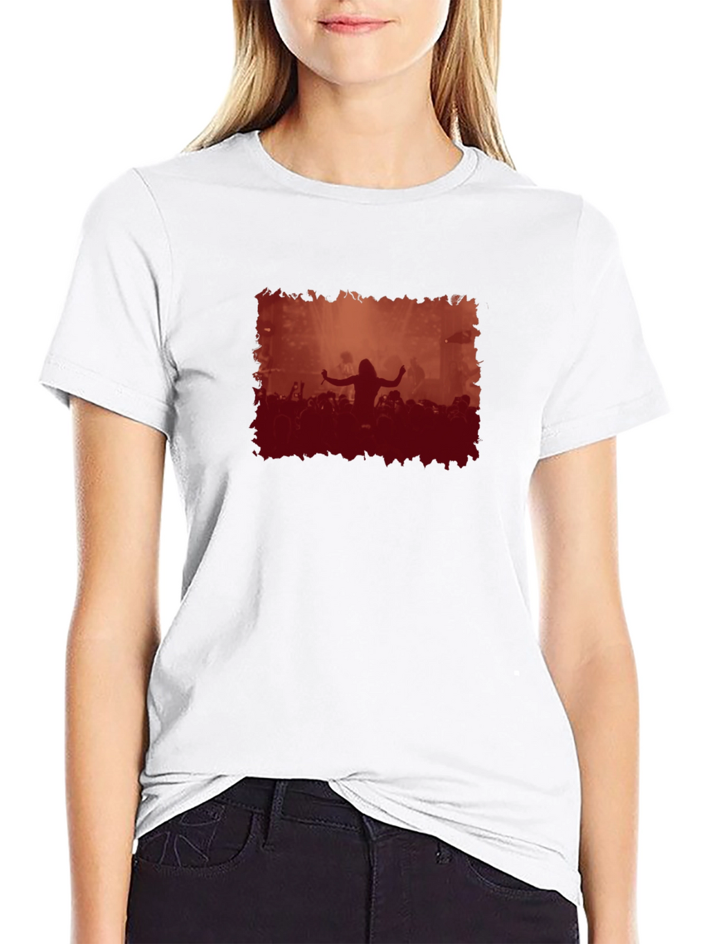 Concert Crowd Graphic Black T-Shirt