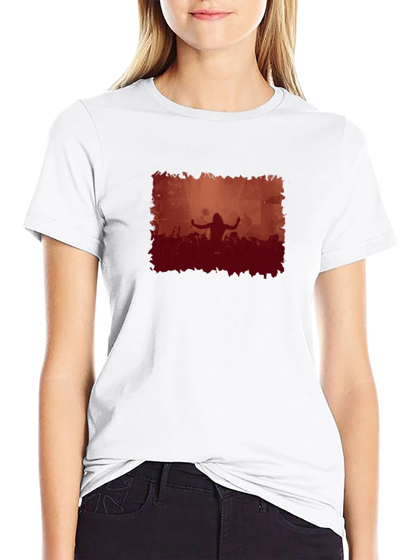 Concert Crowd Graphic Black T-Shirt