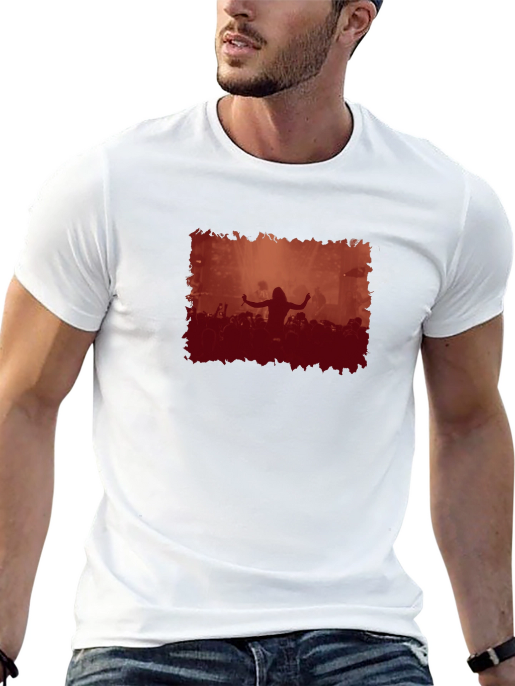 Concert Crowd Graphic Black T-Shirt