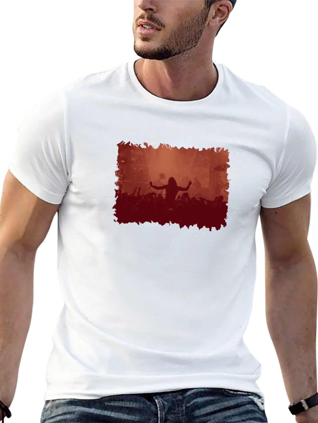 Concert Crowd Graphic Black T-Shirt