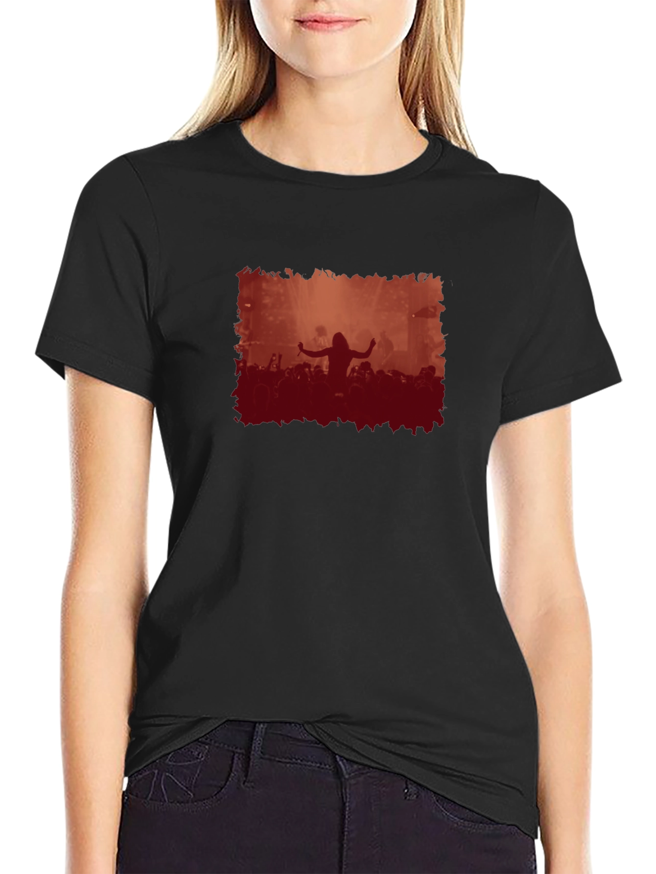 Concert Crowd Graphic Black T-Shirt