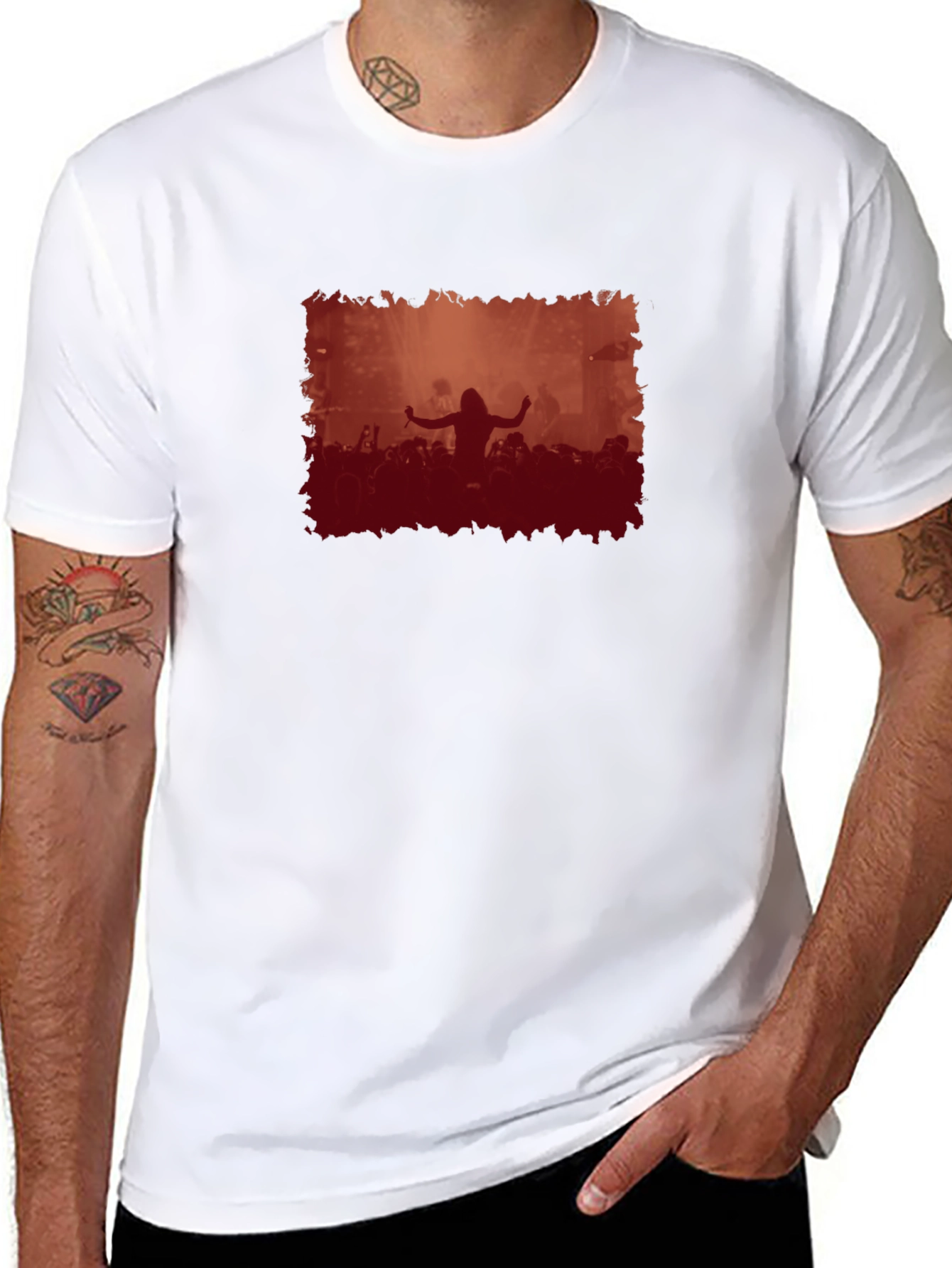 Concert Crowd Graphic Black T-Shirt