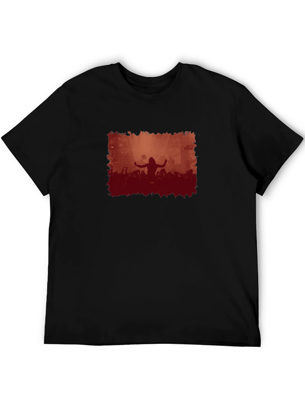 Concert Crowd Graphic Black T-Shirt