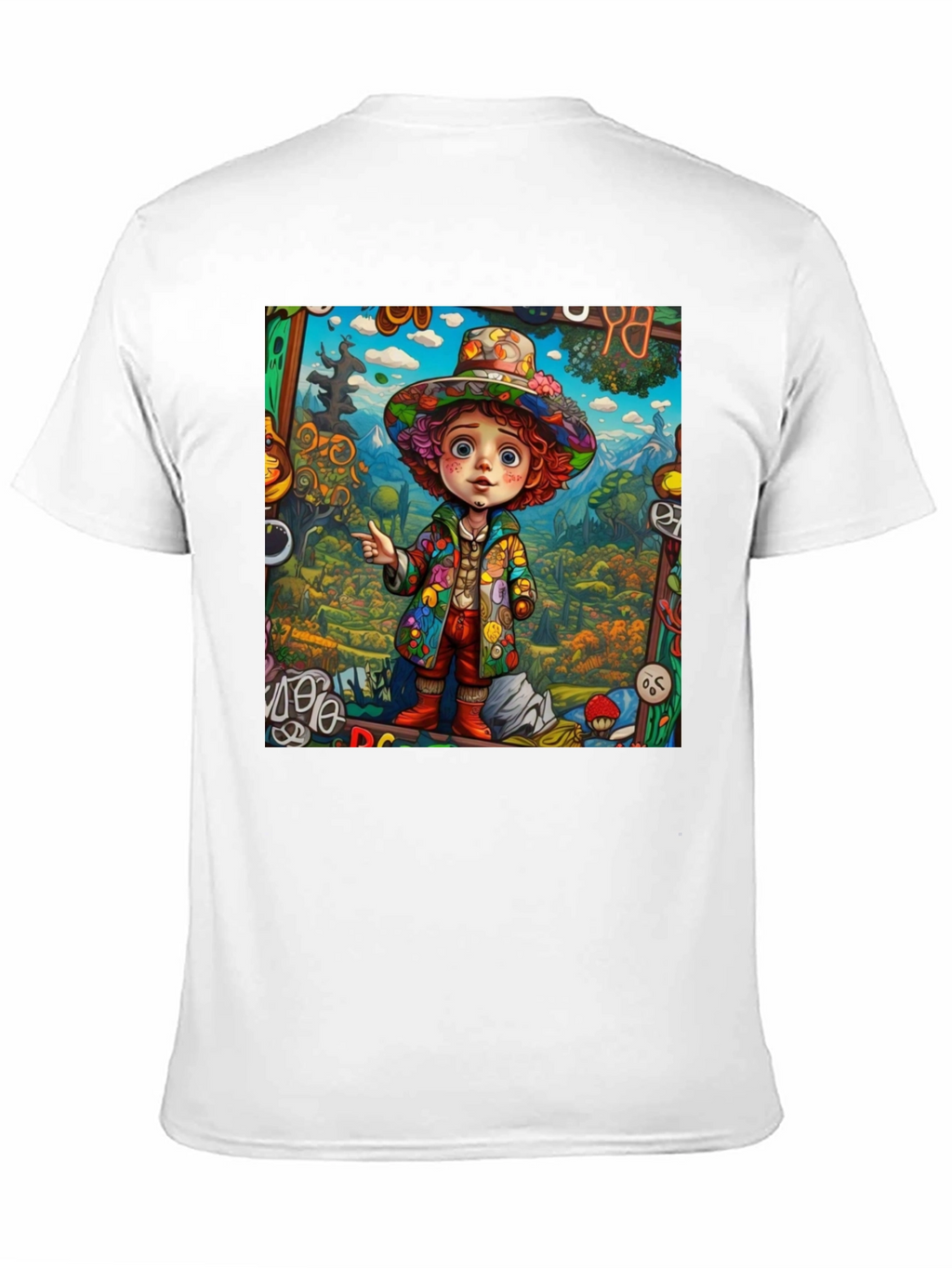 Psychedelic Cartoon Character Graphic Tee