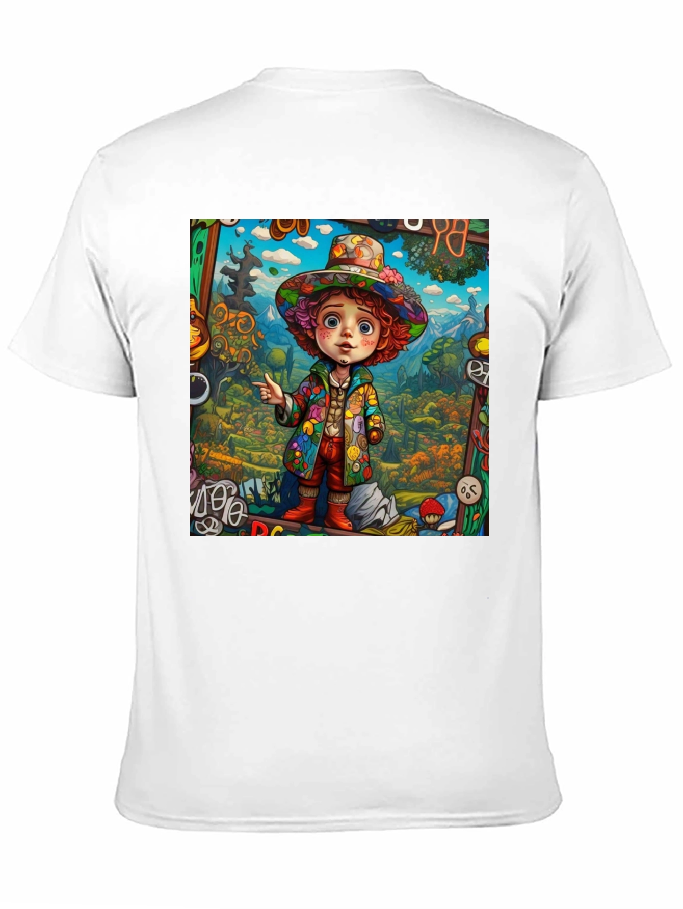 Psychedelic Cartoon Character Graphic Tee