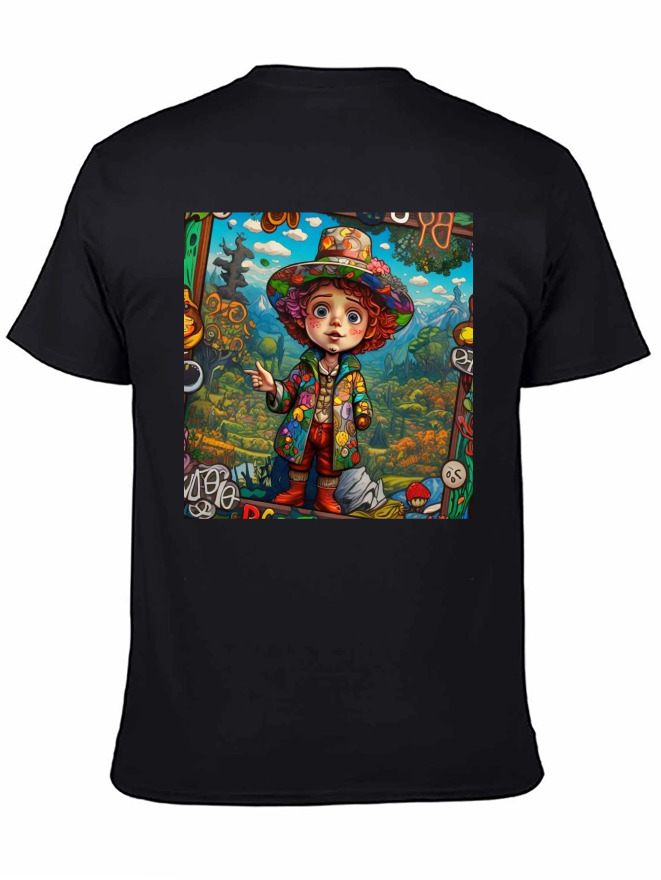 Psychedelic Cartoon Character Graphic Tee
