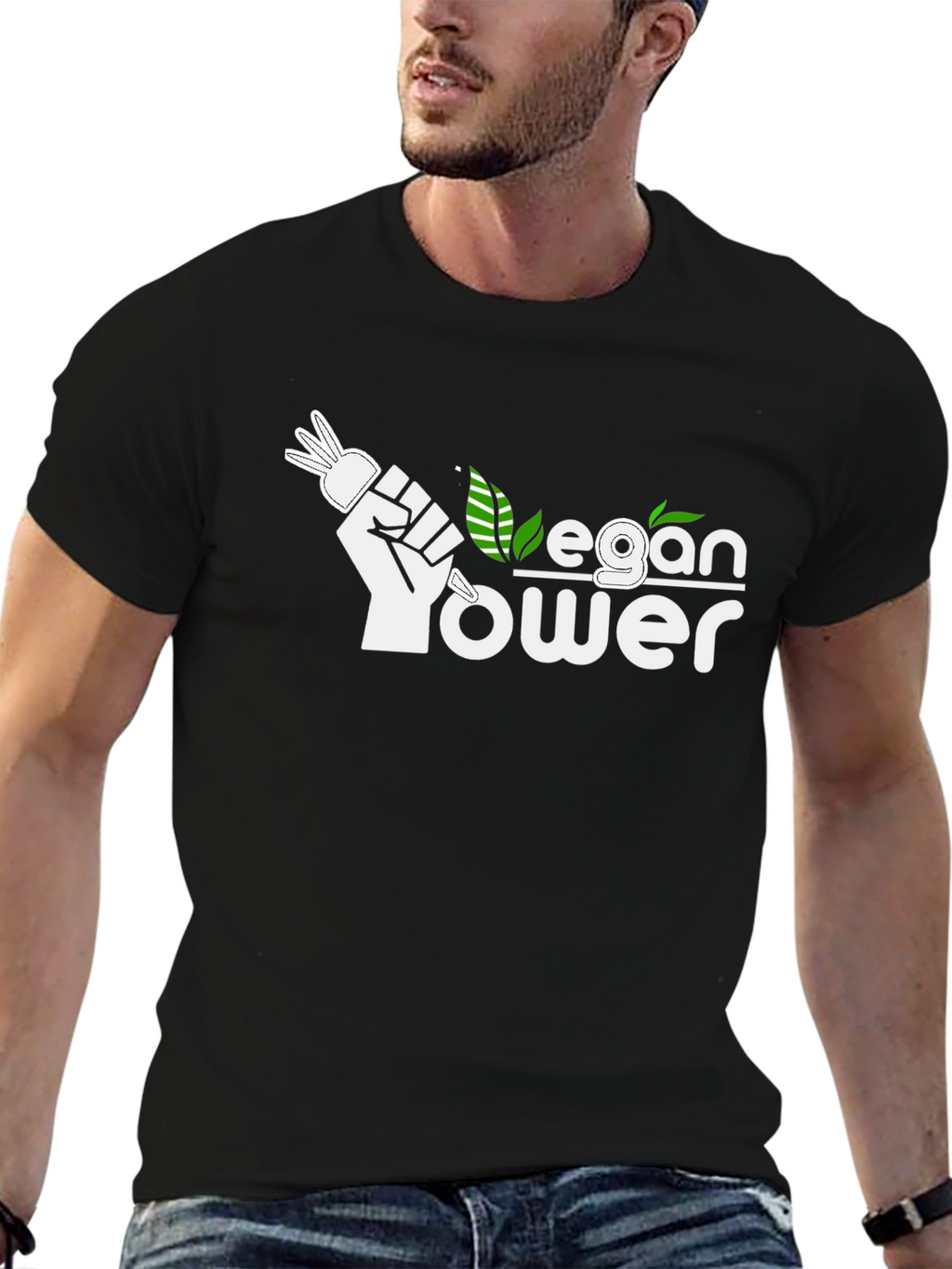 Vegan Power Black T-Shirt