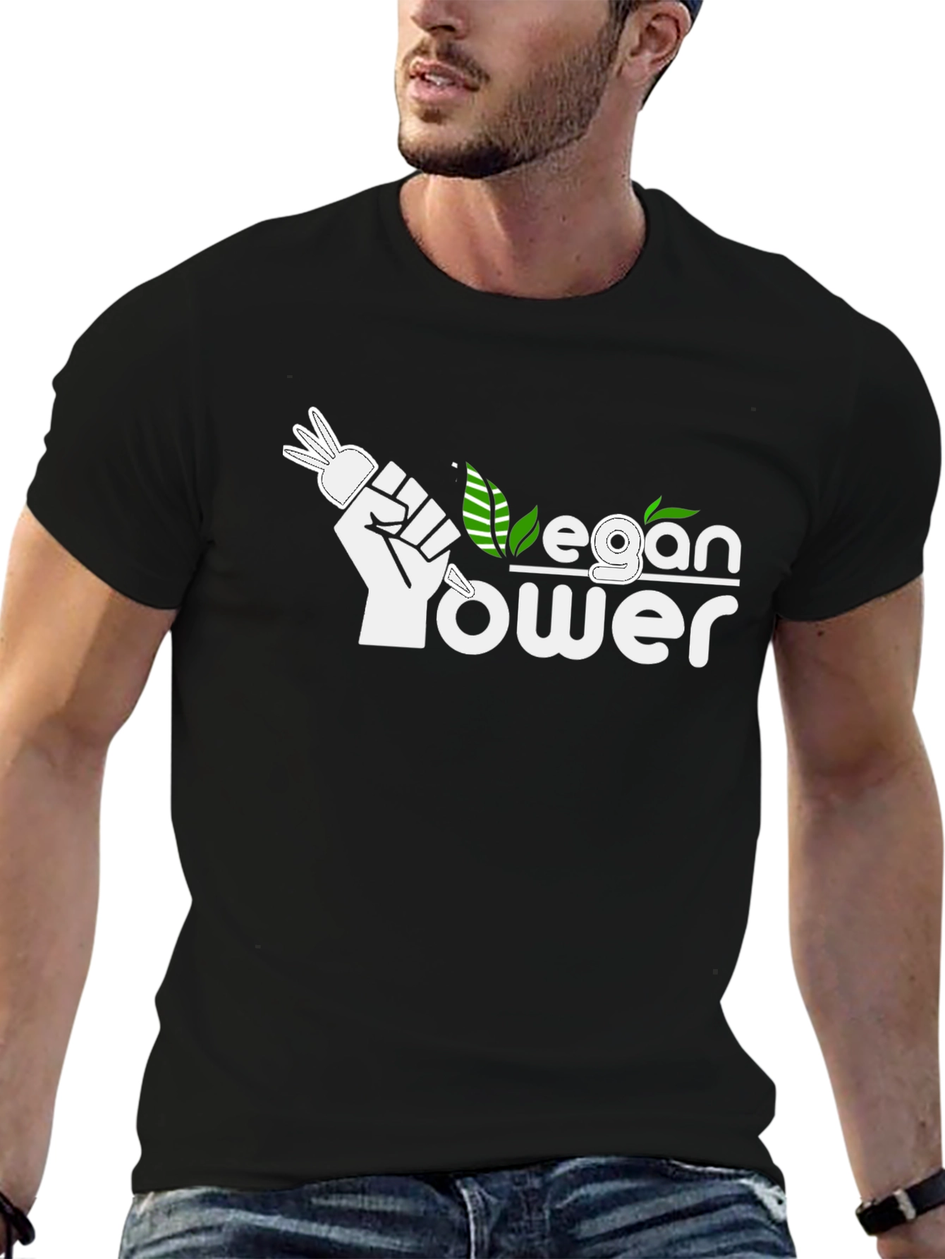 Vegan Power Black T-Shirt