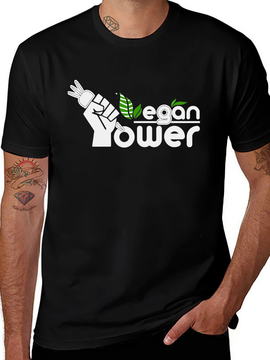 Vegan Power Black T-Shirt