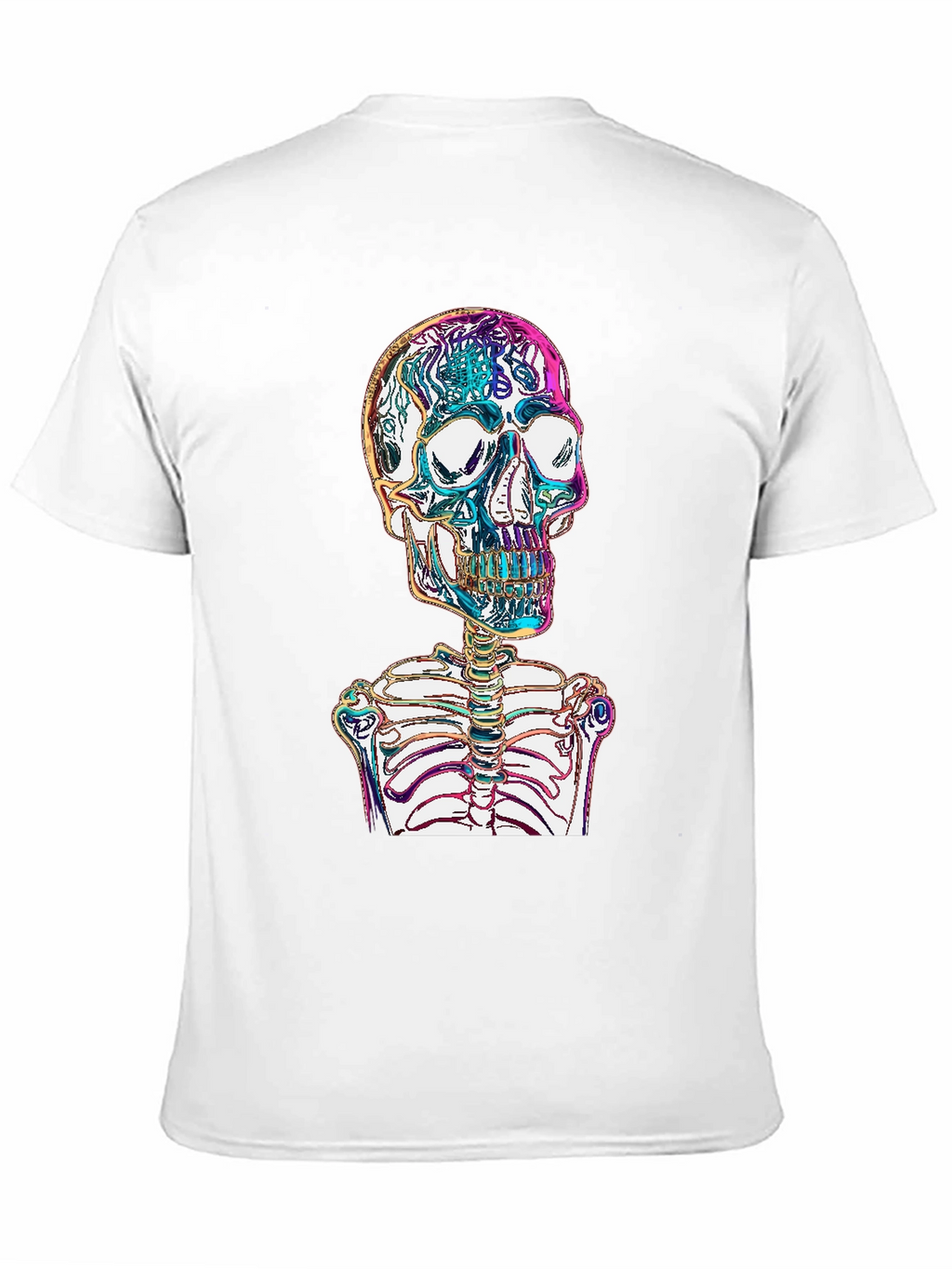 Vibrant Skull & Ribcage Graphic Print T-Shirt