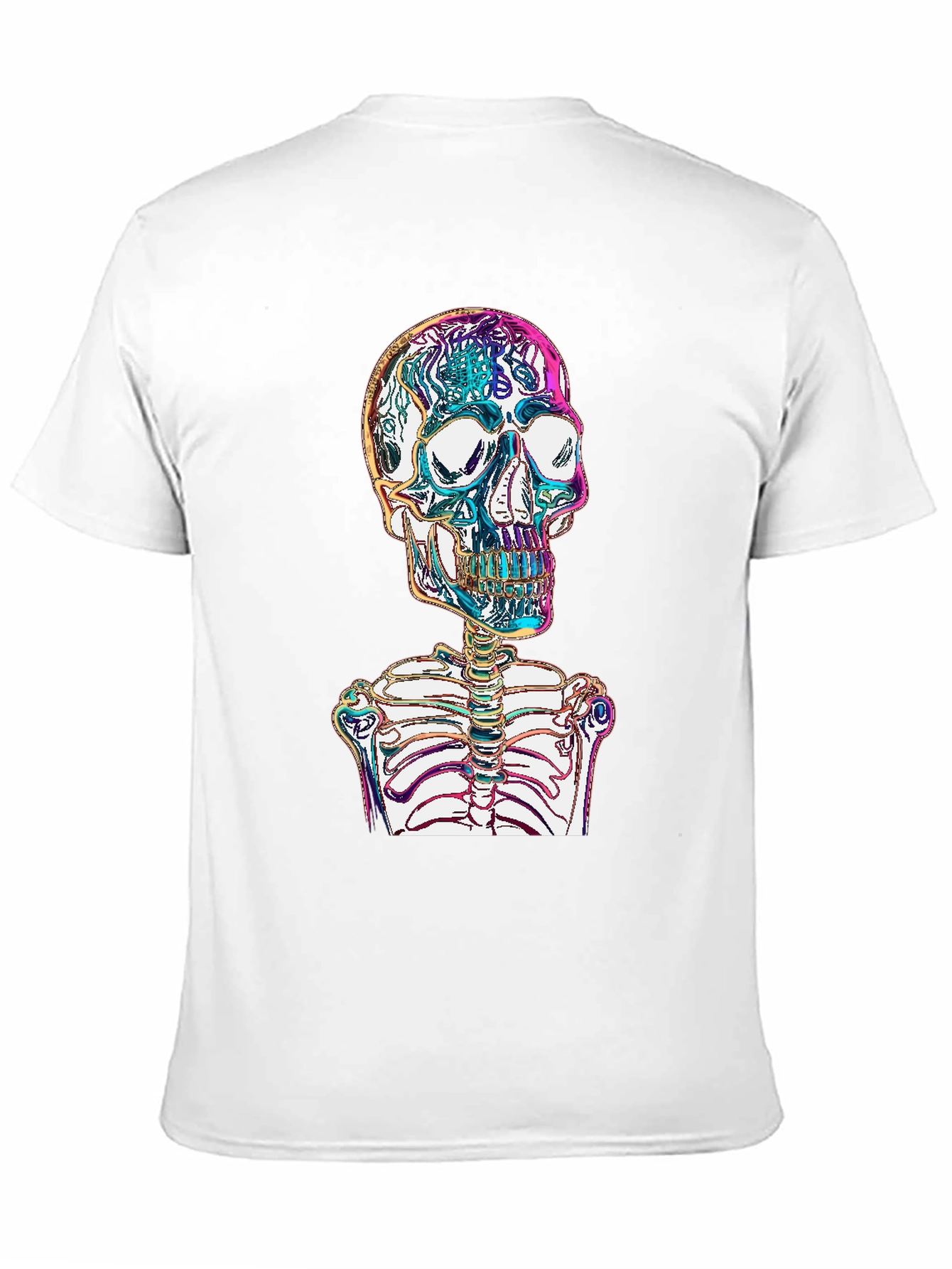 Vibrant Skull & Ribcage Graphic Print T-Shirt