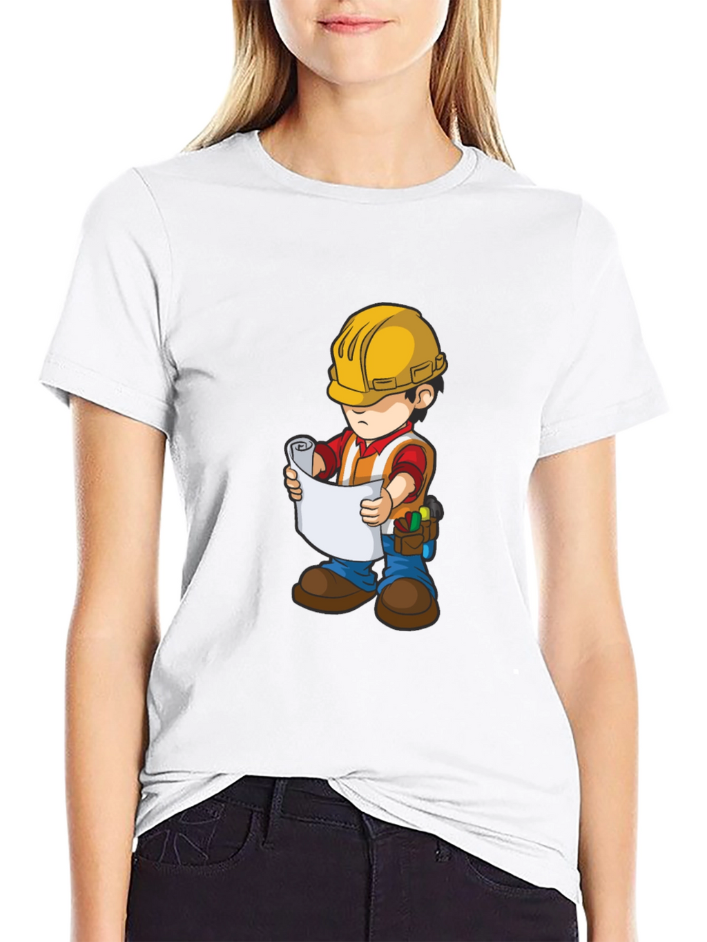 Cartoon Construction Worker T-Shirt