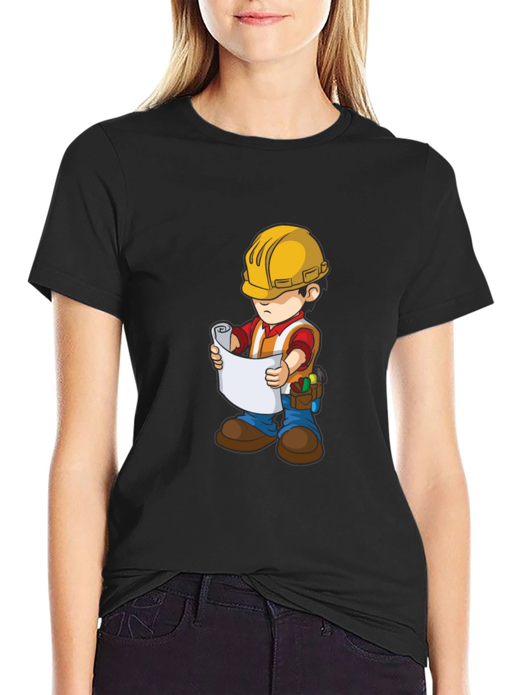 Cartoon Construction Worker T-Shirt