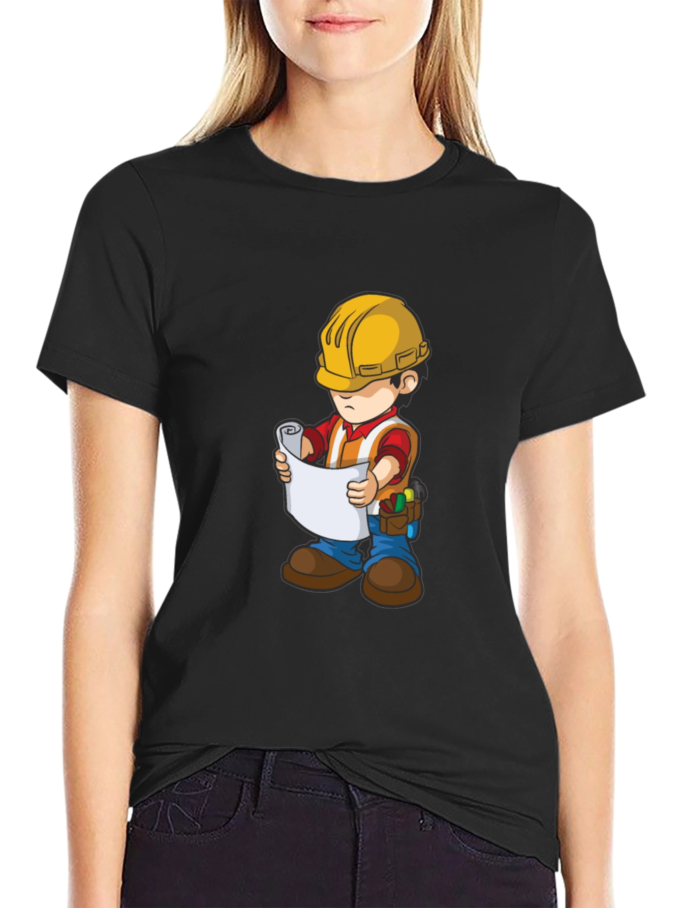 Cartoon Construction Worker T-Shirt