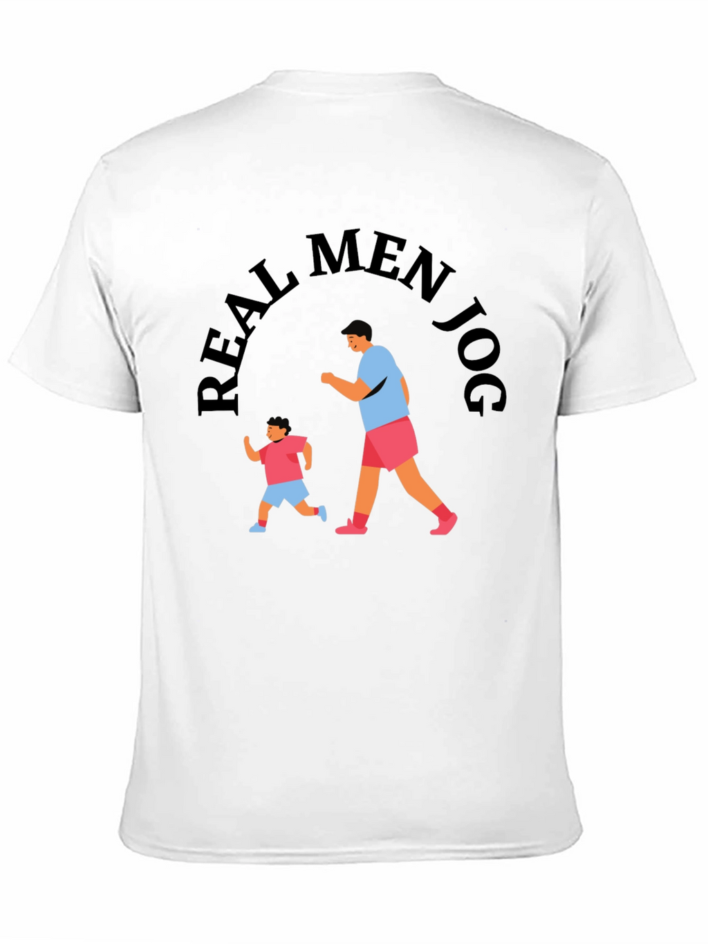 Real Men Jog Black Graphic Tee