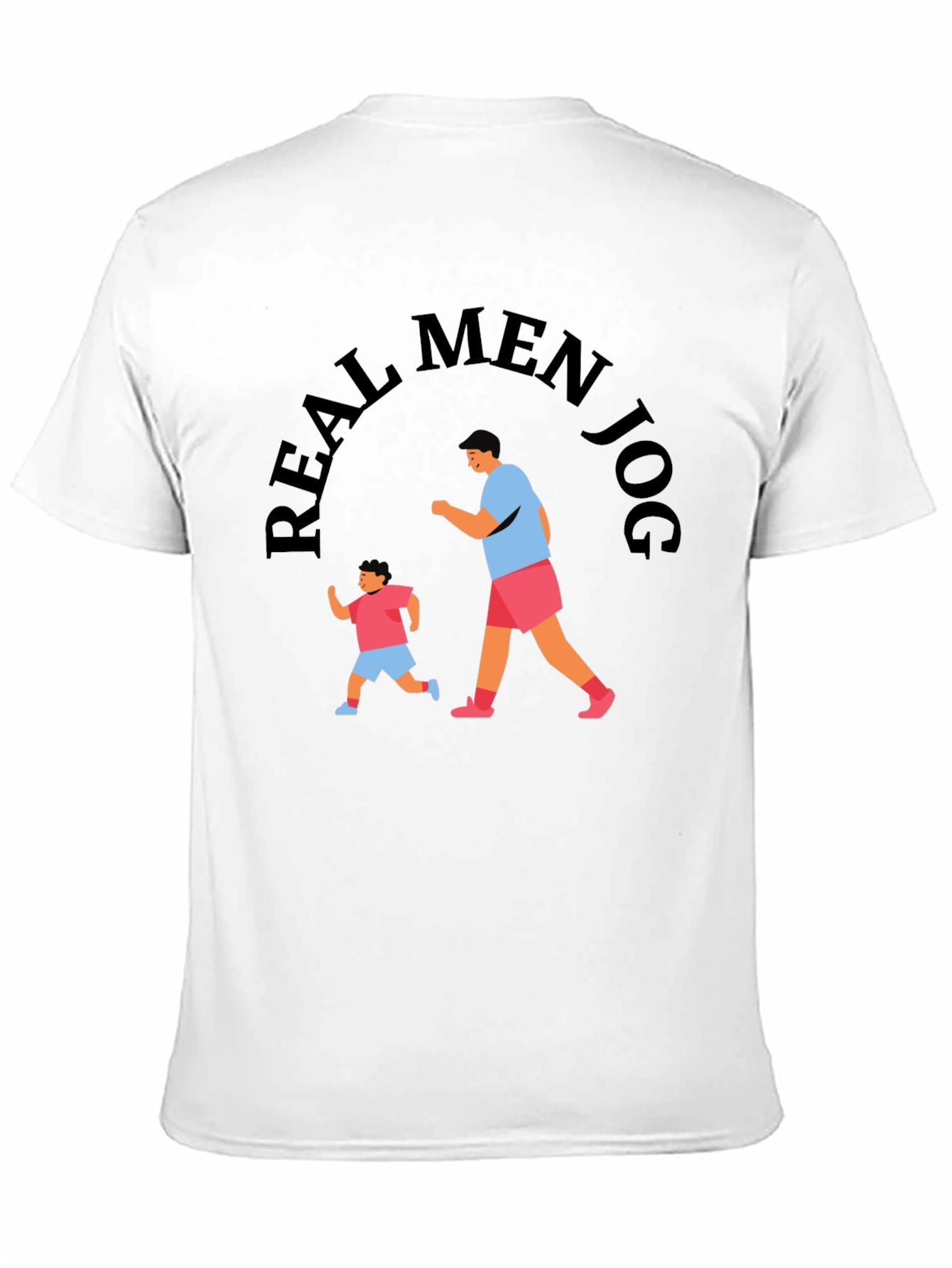 Real Men Jog Black Graphic Tee