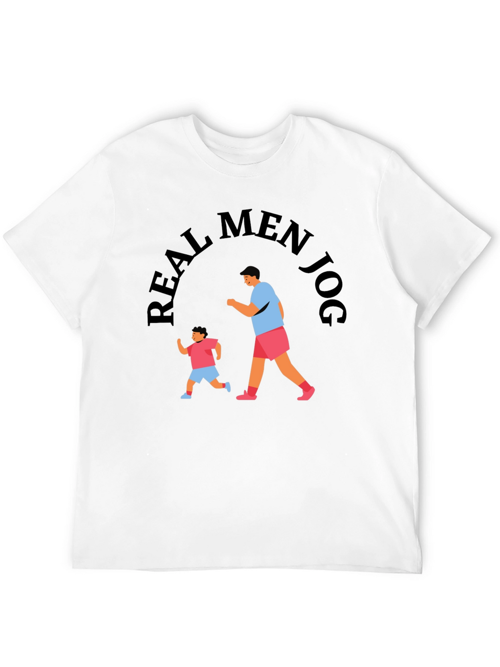 Real Men Jog Black Graphic Tee